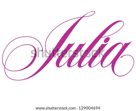 Girl's Names Elegant Vector Lettering Series: Julia