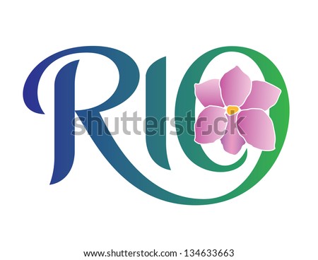 Rio de Janeiro International Cities Hand lettering and Illustration Vector