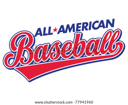 All-American Baseball Vector Lettering