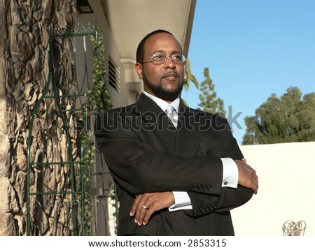 photo of a african american business man in deep thought