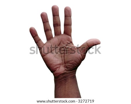 Close Up Photo Of A African American Male Open Hand Gesture Isolated ...