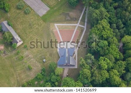 aerial view over the open-air stage