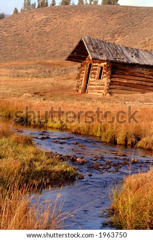 Old cabin on Stanley Creek, Stanley Idaho