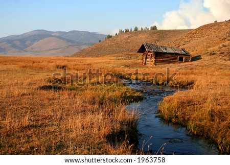 Old cabin on Stanley Creek, Stanley Idaho