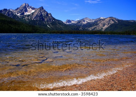 Stanley Lake with Sawtooths in background, Stanley Idaho