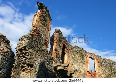Ruined wall on a sunny day