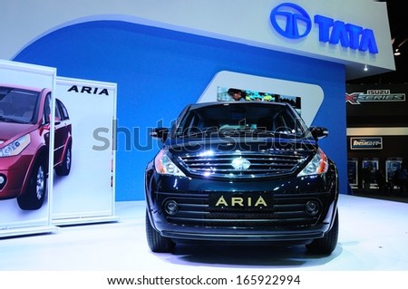 NONTHABURI - NOVEMBER 28:TATA ARIA on display at The 30th Thailand International Motor Expo on November 28, 2013 in Nonthaburi, Thailand.