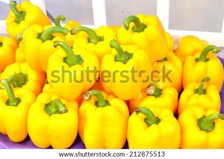 Yellow Sweet Peppers in The Market