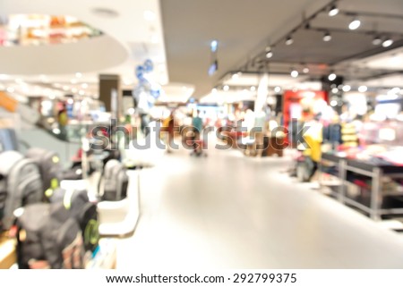 Blur background with bokeh light of Department store in Shopping Mall