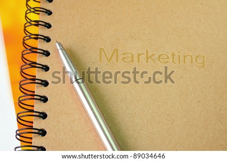 Recycled Ring binder book of Marketing and ball pen
