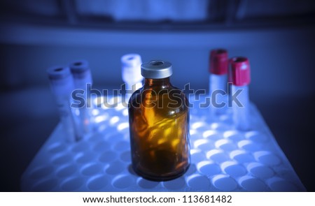 Laboratory supplies and utensils. stylized photo