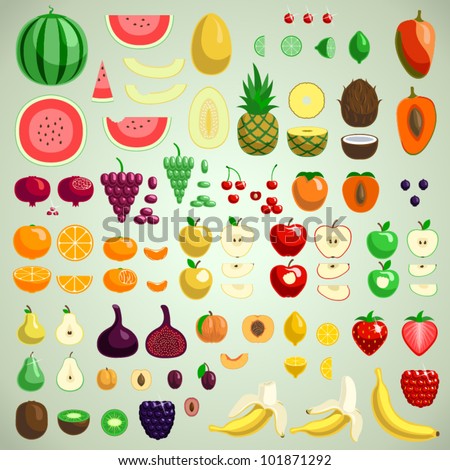 Vector fruits collection, graphic designer's friend edition