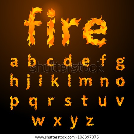 Vector Fire Flame Font Small Letters - 106397075 : Shutterstock