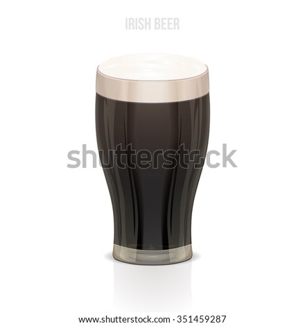 Irish beer glass on white background vector