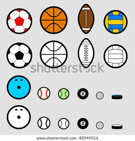 Sport ball pictogram, simple style