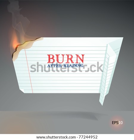 origami style paper in flames, burn after reading
