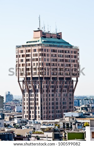 MILAN, ITALY - APRIL 21: Torre Velasca in Milan on April 21, 2012. According to The Telegraph this building, designed by BBPR in the 50s, is the ugliest in the world.