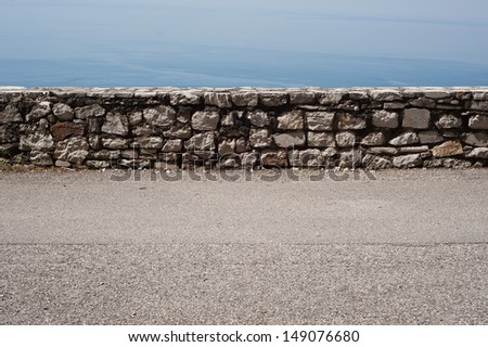 Dry-stone wall facing sea