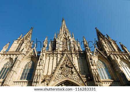 Similar – Image, Stock Photo Barcelona Cathedral, Saint Eulalia Exterior Details