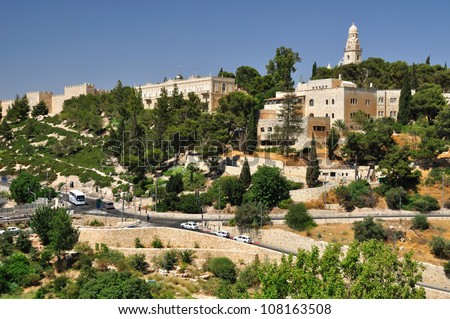 View of old Jerusalem landscape from the west side.