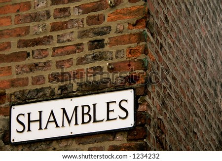 Shambles street sign, a famous street in the city of York (england)