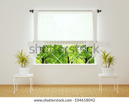 Window In A Bright White Room With Plants. Stock Photo 104618042 ...