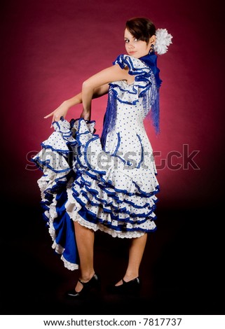 Proud pose of a young Spanish flamenco dancer