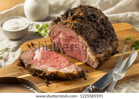 Roasted Boneless Prime Beef Rib Roast Ready to Eat ストックフォト © 