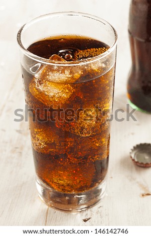 Refreshing Ice Cold Soda Pop in a Glass