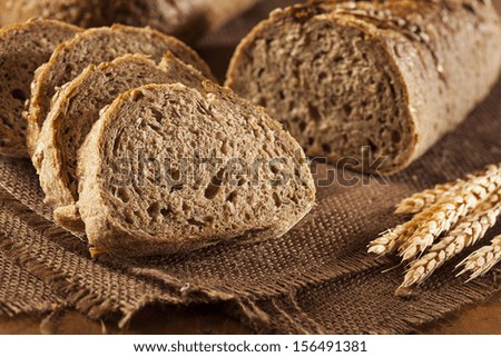 Fresh Homemade Whole Wheat Bread on a Background Stock foto © 