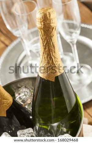 Bubbling Champagne in a Glass for a Celebration