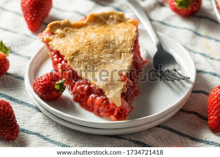 Similar – Image, Stock Photo Strawberry and rhubarb pie with a lattice crust. Fruits dessert