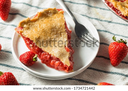 Similar – Image, Stock Photo Strawberry and rhubarb pie with a lattice crust. Fruits dessert