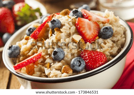 Healthy Homemade Oatmeal with Berries for Breakfast