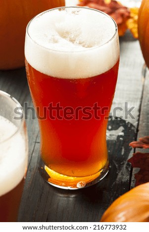 Frothy Orange Pumpkin Ale Ready to Drink