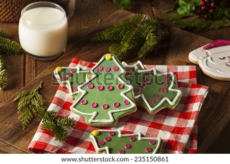 Festive Homemade Christmas Cookies with a Glass of Milk