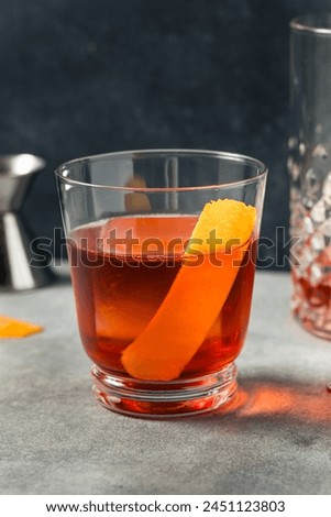 Similar – Image, Stock Photo Boulevardier cocktail in glass on wooden table