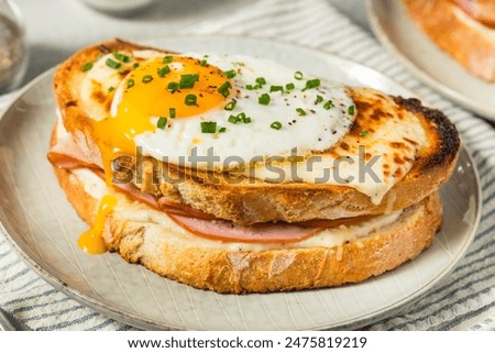 Image, Stock Photo croque madame Cheese Bread