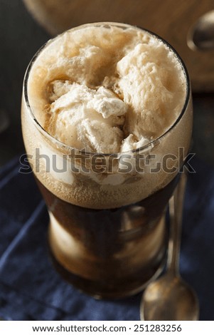 Frozen Dark Stout Beer Float with Ice Cream