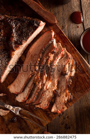 Homemade Smoked Barbecue Beef Brisket with Sauce