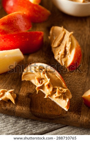 Organic Apples and Peanut Butter to Snack on