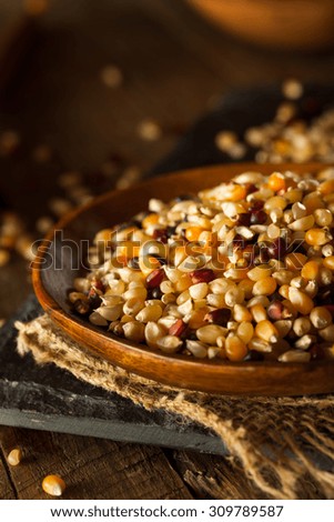 Raw Organic Multi Colored Calico Popcorn in a Bowl
