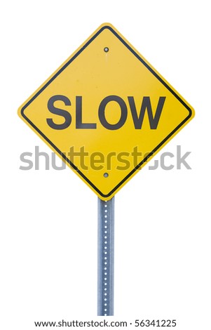 Yellow Slow Sign Stock Photo 56341225 : Shutterstock