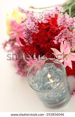 Aroma candle and flower for beauty and healthy background image