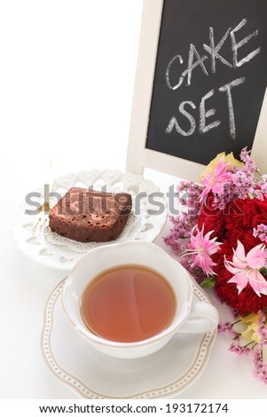 hand written cafe menu chalkboard for cake set image
