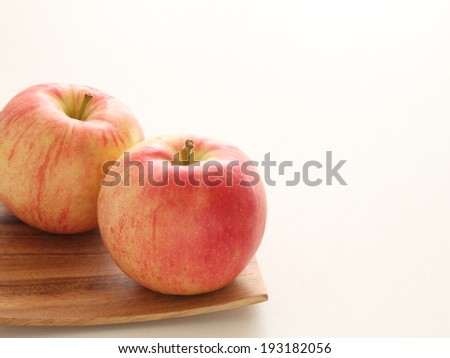freshness Fuji apple from Japan on white background with copy space