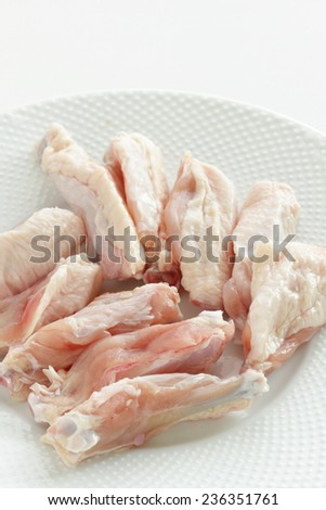 freshness chicken wing in half for asian food ingredient image