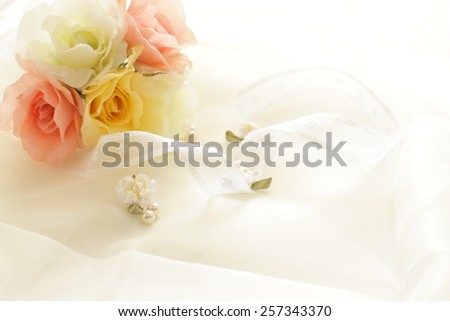 handcraft flower and ribbon for wedding image