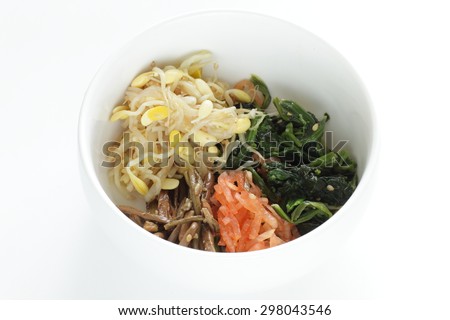 Korean food, namul seasoned vegetable for homemade side dish image