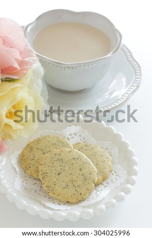 homemade earl grey cookie and milk tea